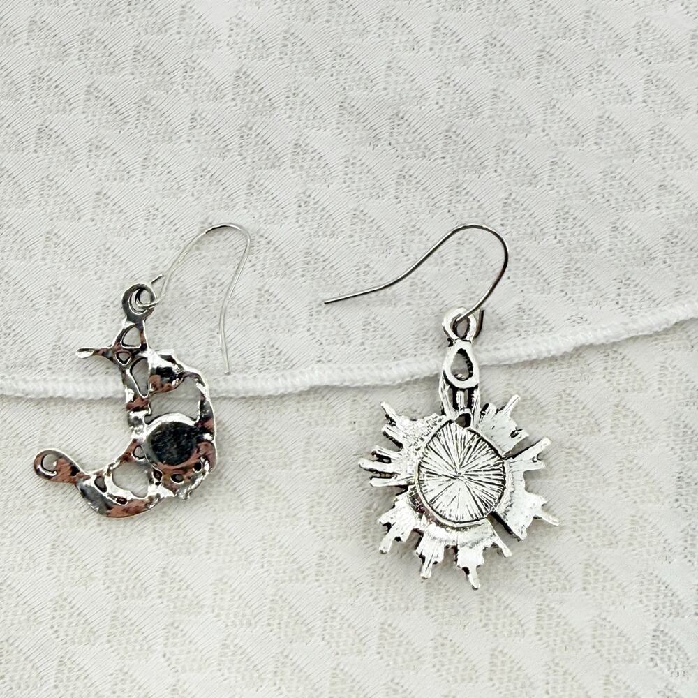 Mismatched Celestial Dangle Earrings Sun Moon - image 3